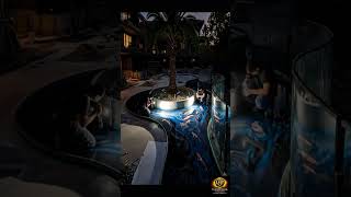 Ultra Luxury Koi Pond Epoxy Floor Transformation | Modern Backyard Timelapse 8K  #epoxyfloor #home