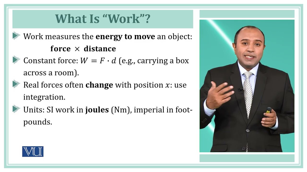 Physical Applications: Work Done by a Force | Calculus 1 | MTH5101_Topic149