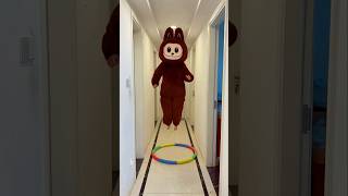 cute Zimomo & Mokoko jumping into the hula hoop#shorts#funny