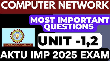 Computer Network Aktu Unit 1,2 Most Important Questions | Aktu Computer Network Questions Important