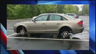 Police searching for suspects in wheel theft