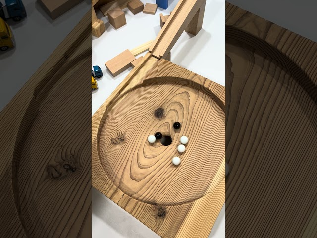 Satisfying Marble Run ASMR ❤️ Handmade wooden funnel + planetary orbits 🪐⑤