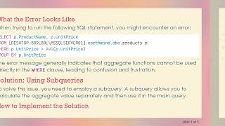 How to Solve the SQL Query Issue: Aggregate Functions Cannot Appear in WHERE Clause
