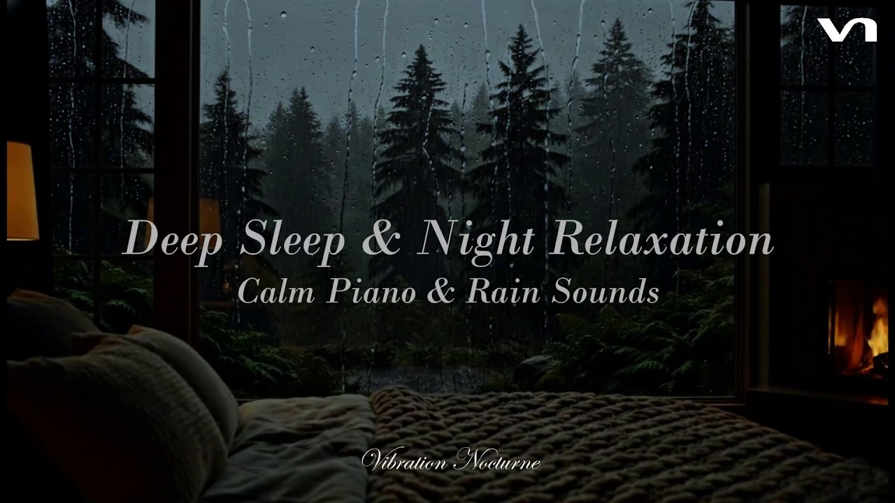 2 Hours of Calm Soft Piano Music With Rain Sounds For Deep Sleep & Night Relaxation
