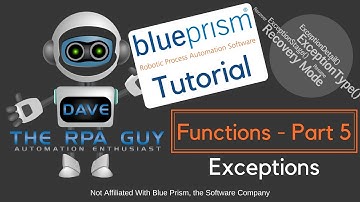 Blue Prism | Tutorial | Functions | Part 5 - Exceptions