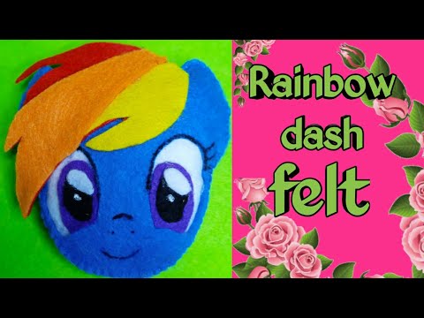 //cara membuat kuda pony rainbow dash dari flanel //how to make my little pony rainbow dash  felt