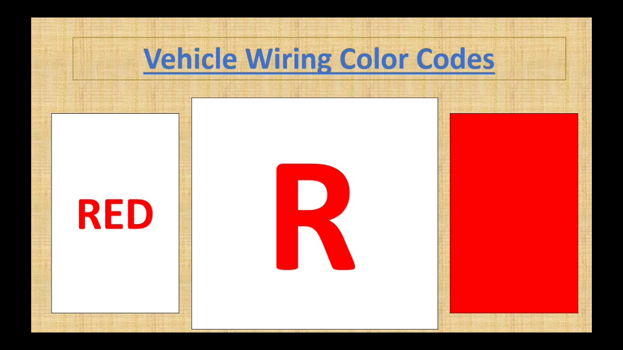 Automotive Wiring Color Code Youtube