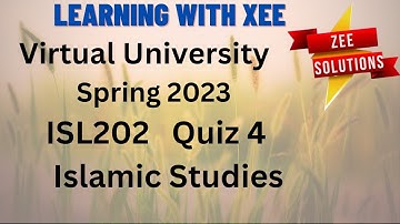 ISL202 Quiz 4 spring 2023 Virtual University of Pakistan