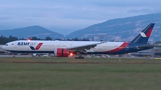Azur Air Boeing 777-300ER landing at Geneva/GVA/LSGG