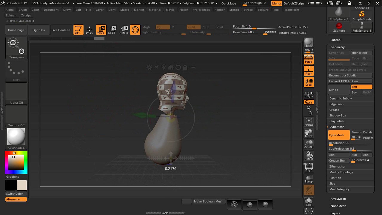 inserting new spheres zbrush