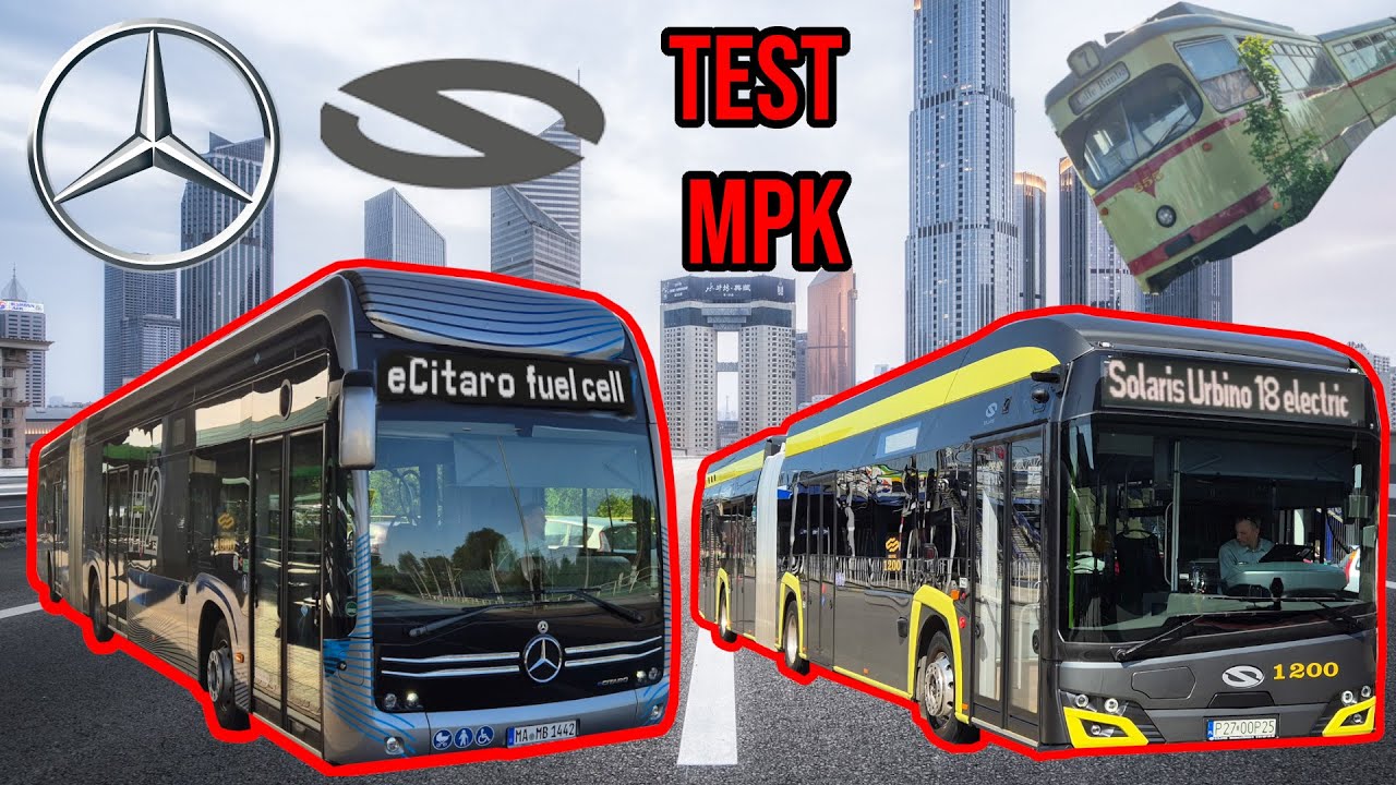 Mercedes-Benz eCitaro G fuel cell w Poznaniu! Nowy Solaris Urbino 18 electric - TEST MPK POZNAŃ