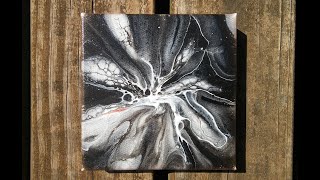 Simplicity at its best /Spin Art/ Black Flower Bloom Blowout/Fluid Art/Acrylic Pouring (69)