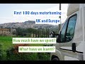 Our first 100 days motorhoming. What has it cost? What have we learnt?