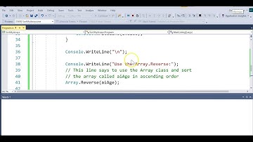 IS303 C# Sorting Arrays