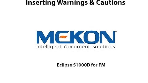 02 Eclipse S1000D FM: Inserting Warnings