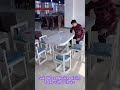 Solid Wood Nesting Dining Table with 6 Chairs