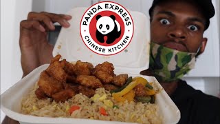 Panda Express Mukbang (orange & sesame chicken with fried rice)