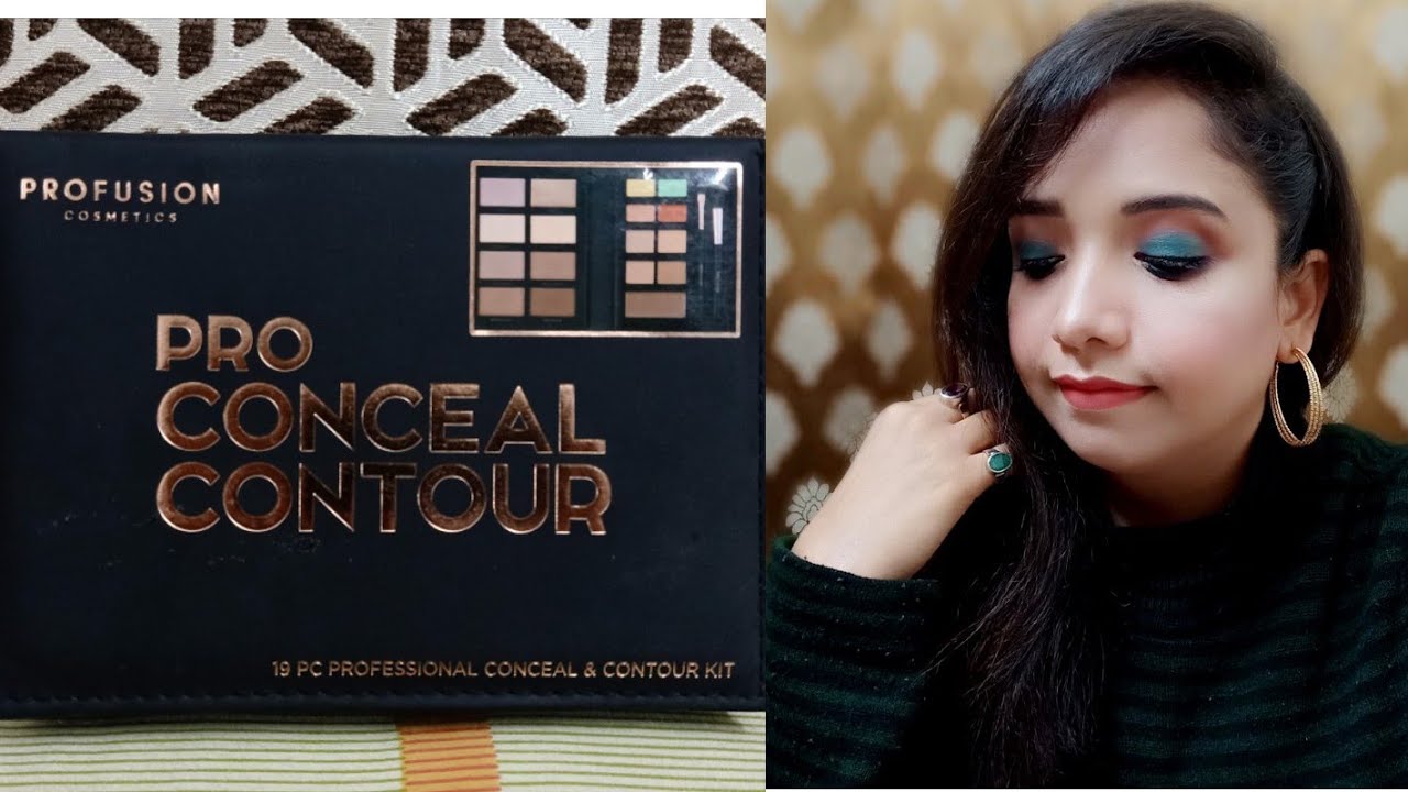 Profusion Pro Contour Palette + Review + Green Smokey Eye Makeup 2019 II Nikki Makeup World
