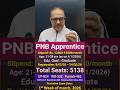 PNB Apprentice Recruitment 2026 🔥 Should You Apply? | Honest Review | Amar Sir #shorts