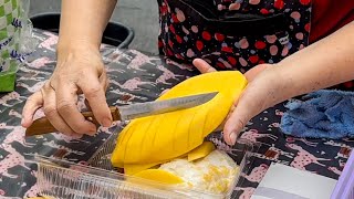 Thai street food - authentic mango sticky rice must try