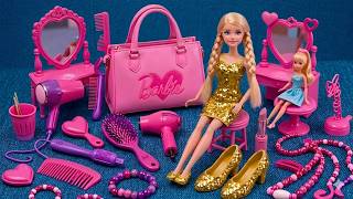 10 Minutes Satisfying With Unboxing Pink Barbie Doll Bedroom,Kitchen Collection Review Toys Asmr