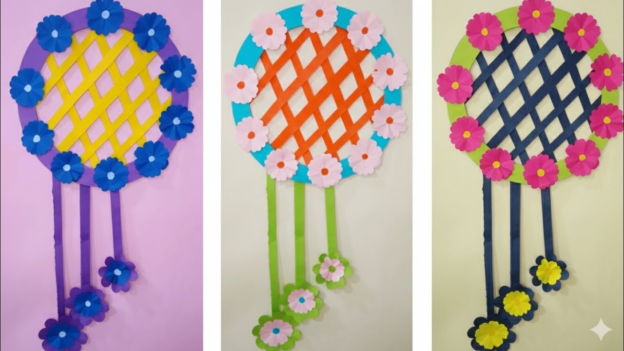 Easy Paper Wall Hanging Ideas / Flower Wall Hanging Using A4 Sheet | DIY Wall Hanging 