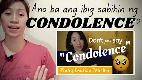 Ano ang CONDOLENCE? || Basic Sentences for expressing condolences in English | Pinay English Teacher - DayDayNews