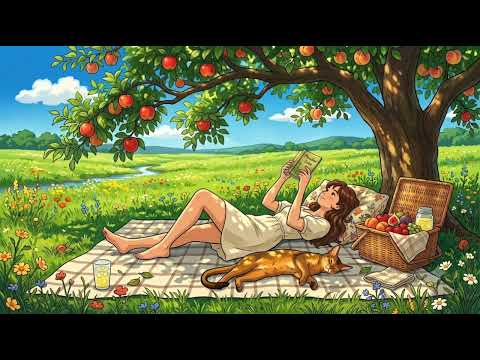 Warm Grass, Apple Trees 🍎 Lofi Beats for a Slow Summer Day 🌿~ Chillwave Vibes 🐱 Lofi HipHop Chill 🎧