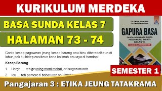 SUNDANESE LANGUAGE CLASS 7 PAGES 73-74 INDEPENDENCE CURRICULUM || LANGUAGE GATE