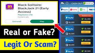Black Solitaire BlackJack 21 app REAL OR FAKE|Black Solitaire BlackJack 21 Review|Online earning app screenshot 1