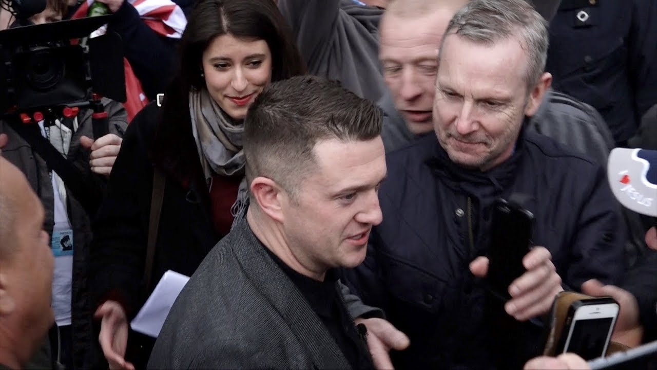 Tommy Robinson Arrives at Football Lads Alliance Birmingham Protest