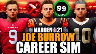 Joe Burrow ENTIRE CAREER Simulation! Hall of Fame? Madden 21 Franchise