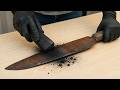 Restoring an Old Rusty Knife with Charcoal | From Rusty to Razor Sharp