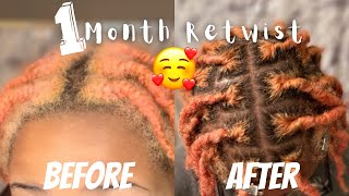 STARTER LOCS FIRST  WASH & RETWIST | 1 MONTH UPDATE ! | TWO STRAND TWIST