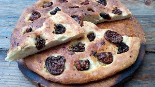 Italian Focaccia with sun dried tomatoes