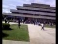 Protest in front of the Alma Jordan Library