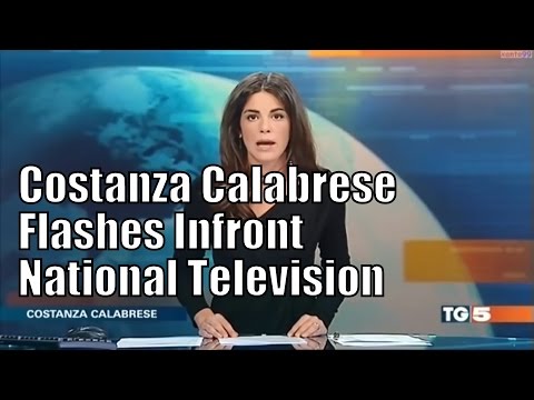 Costanza Calabrese Italian Tv Presenter Flashes Audience