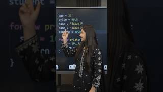 types of data in python in 35 Seconds | int, float, str & bool | Urdu/Hindi |learn python with me