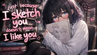 ASMR: You Catch The Shy Nerd Girl Drawing You... (She's Not So Innocent) ♡ F4M