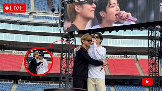 🔴LIVE! TAEHYUNG ASKED JUNGKOOK FOR A KISS?! 😱 BTS Foxborough Soundcheck Day 2 Going Viral! 💜 screenshot 1