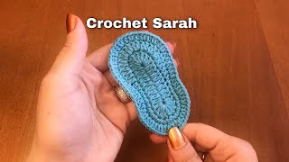 أسهل طريقة لعمل نعل كروشية للأطفال من (0-6 اشهر) | Crochet Sarah