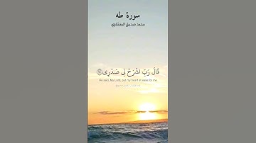 قال ربي اشرح لي صدري ويسر لي أمري. ماتيسر من سورة طه بصوت الشيخ محمد صديق المنشاوي رحمة الله عليه.