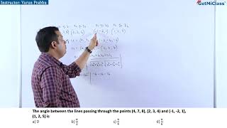 3D Vector Line Angle Calculator Kcet 12Th Mathematics 3D Geometry Lines