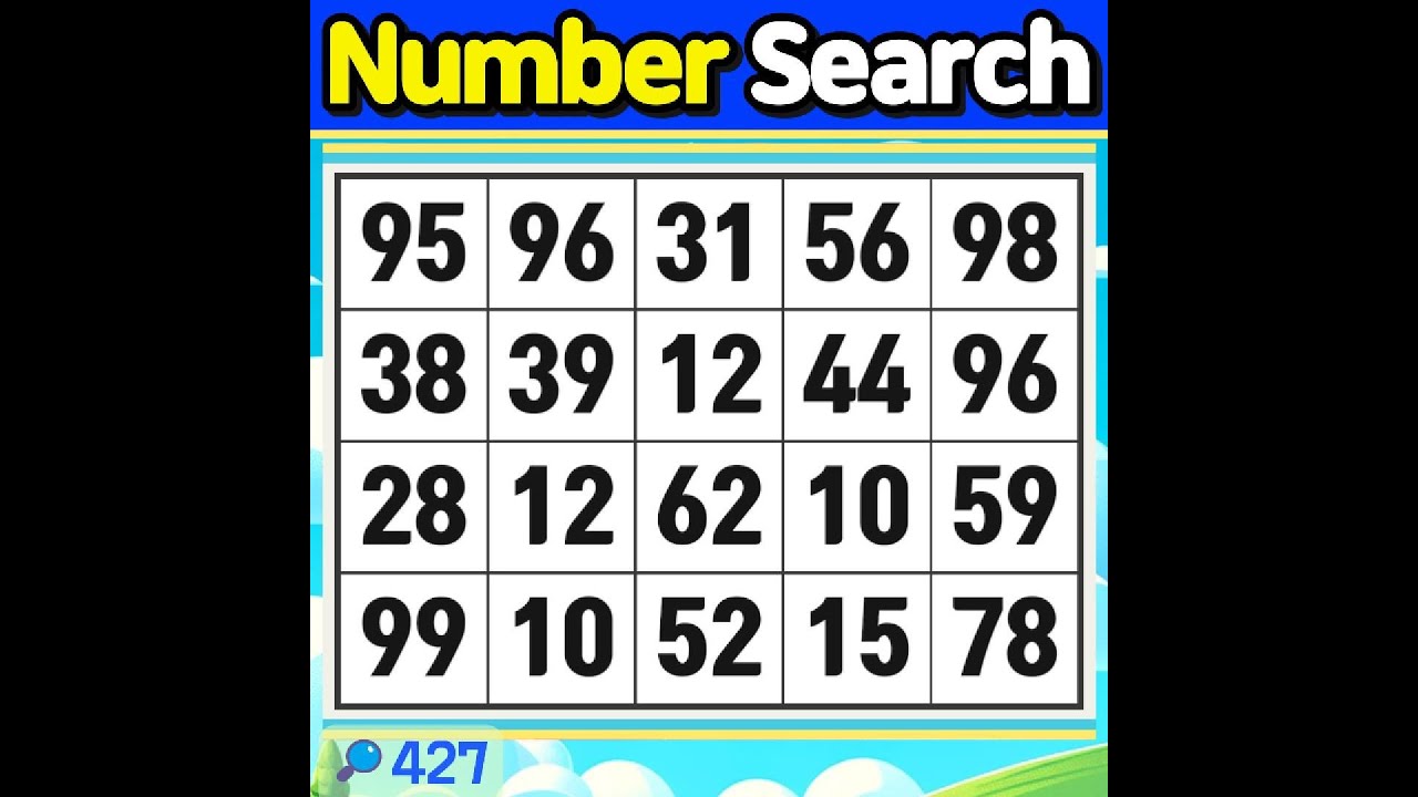 Number Search #427 Even if it seems simple, stay sharp!【Match | brain game  |  puzzle 】