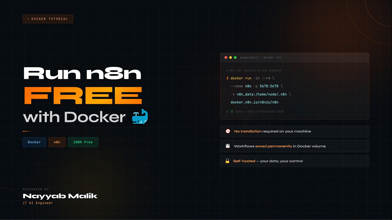 How to Run n8n for FREE Using Docker (Step by Step) - YouTube