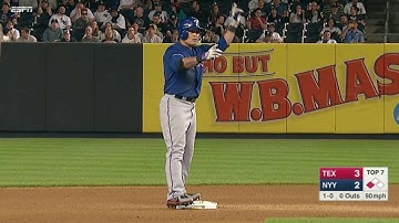 TEX@NYY: Choo extends lead with RBI double to center