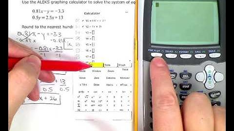 ALEKS:  Using a graphing calculator to solve a system of linear equations: advanced (KC)
