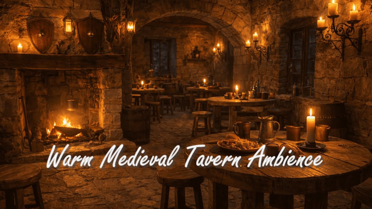 Warm Medieval Tavern Ambience | Optimistic & Inspiring Fantasy Music for Relax & Focus