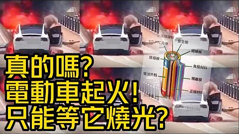 电动车起火只能等烧光?｜三元锂电池燃烧为何难扑灭?｜大量水降温 直至锂离子电池化学反应结束 才可避免复燃【#中天车享家】#朱朱哥来聊车 @CtiFinance - 天天要闻