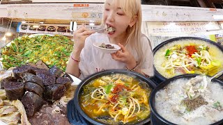 Rice Soup, Offal Soup, Intestine Soup, Sundae Soup Mukbang | Korean Traditional market restaurant